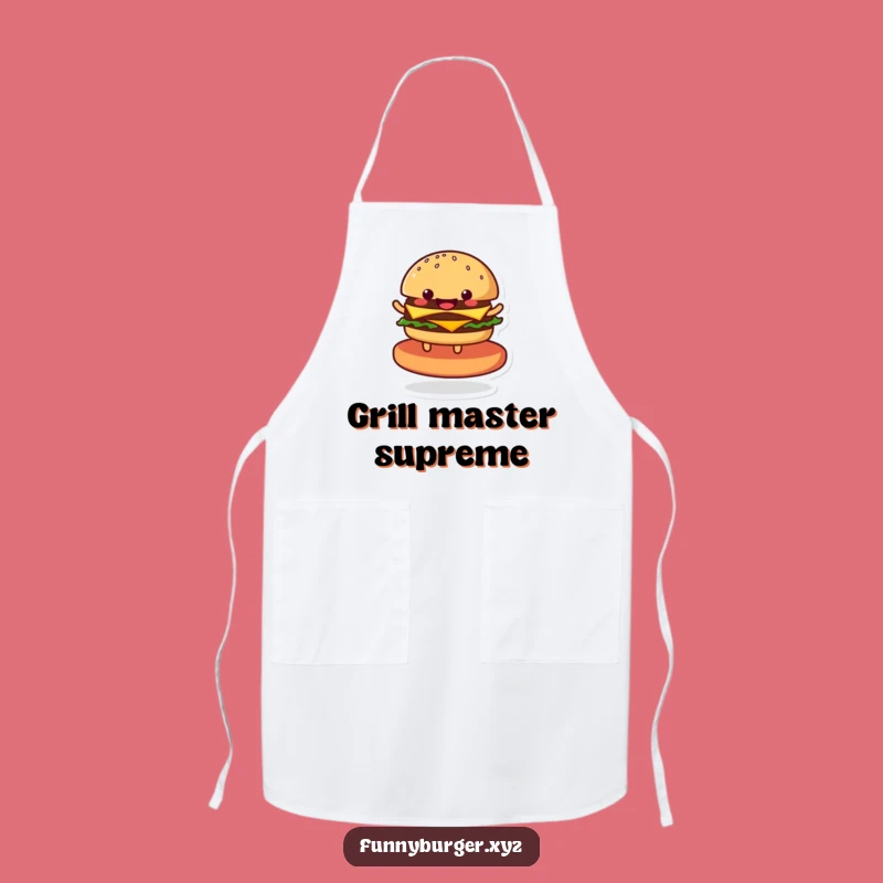 Funny Burger Apron: Chef's Humorous Spinning Food Character Kitchen Wear