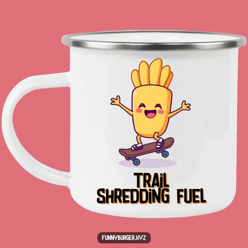 Funny French Fry Skater Camping Mug - Adventure-Ready and Cool Foodie Companion Gift
