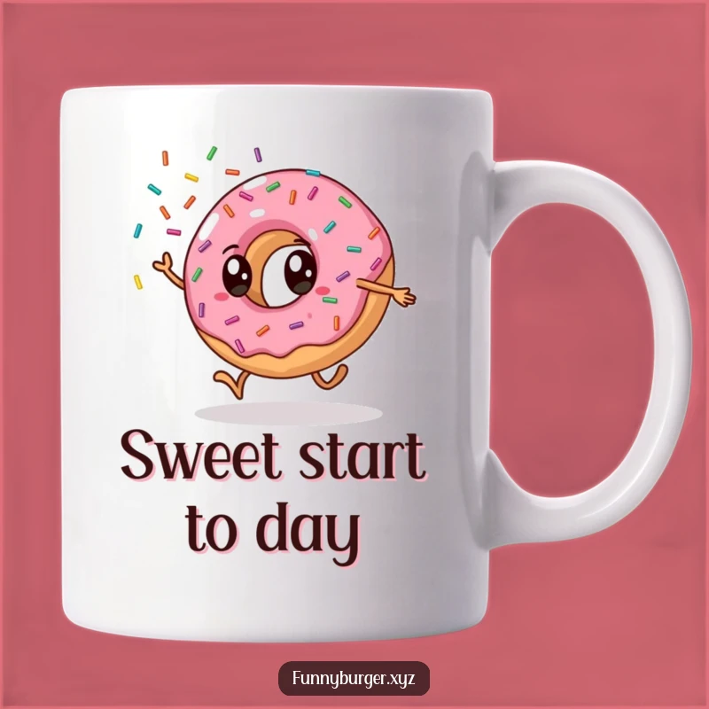 Funny Donut Cartwheel Mug, Hilarious and Sweet Gift for Treat Lovers