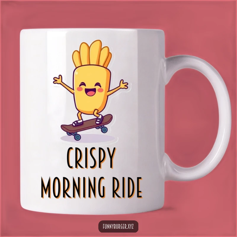 Funny French Fry Skater Mug - Awesome Snack Time and Hilarious Gift