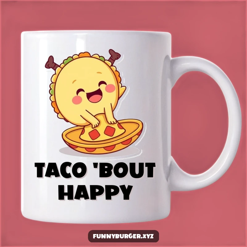 Funny Taco Mug: Giggling Cartwheel Character Gift for Taco Lovers