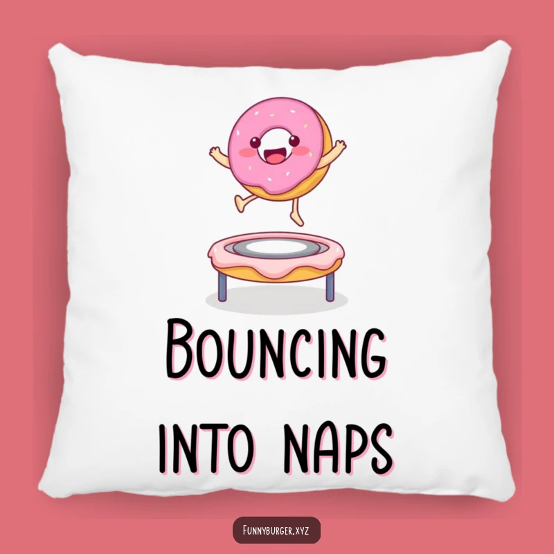Funny Donut Bounce Pillow - Cozy Comfort and Sweet Foodie Decor Gift