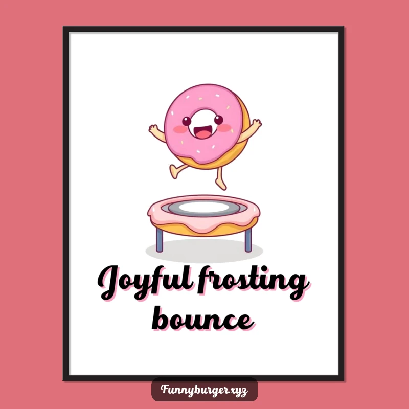 Funny Donut Bounce Digital Art - Instant Sweet Food Decor and Gift Idea