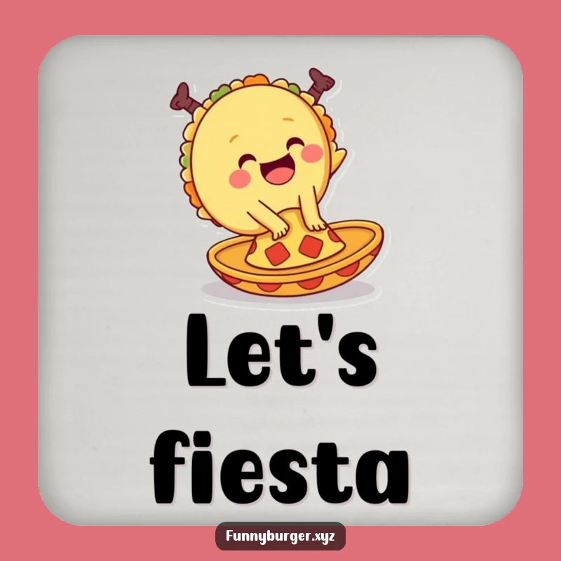 Funny Taco Coasters: Set of Humorous Cartwheel Foodie Drink Protectors