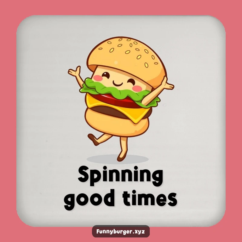 Funny Burger Ballet Drink Coaster - Protect Surfaces with Hilarious Foodie Art Gift