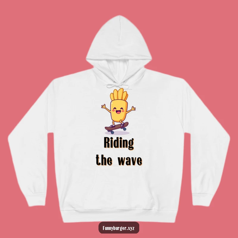 Funny French Fry Skater Hoodie - Cozy Comfort and Cool Foodie Gear Gift