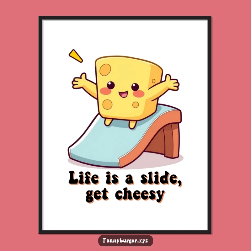 Free Printable Cheesy Slide Wall Art: Funny Downloadable Decor for Quirky Spaces