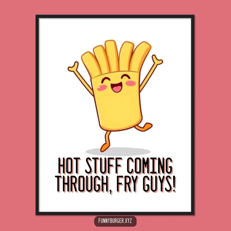 Funny Free Printable Wall Art: Hopping French Fry Downloadable Decor