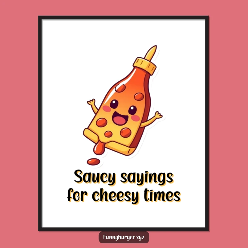 Funny Free Printable Wall Art: Sliding Pizza Slice Downloadable Decor