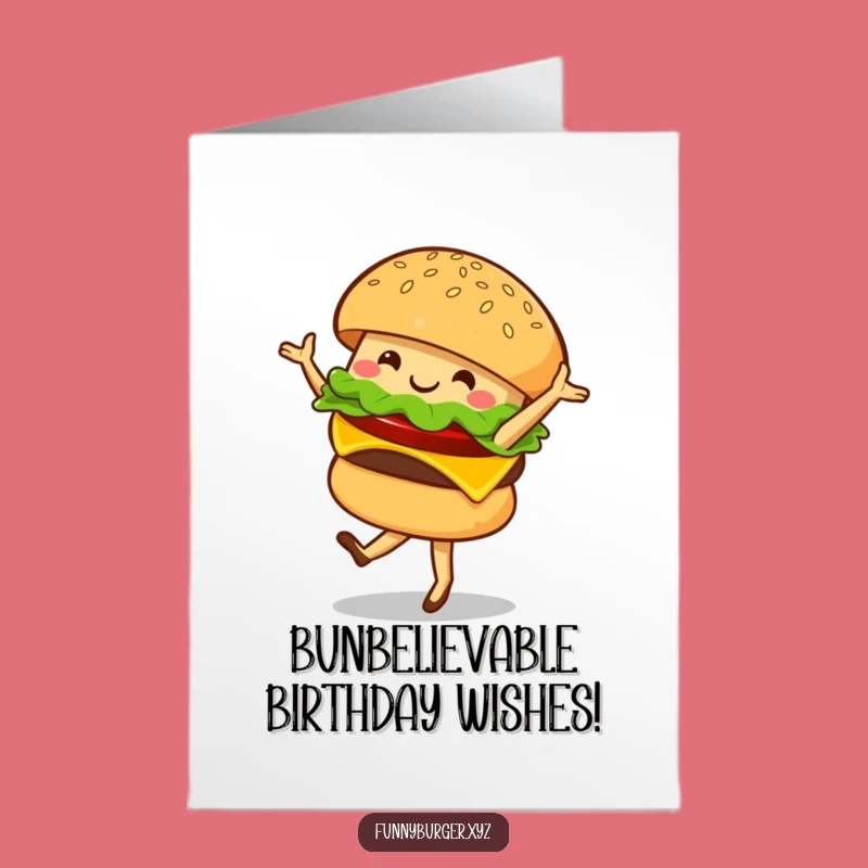 Free Printable Burger Ballet Birthday Card - Funny Downloadable Gift for Foodies