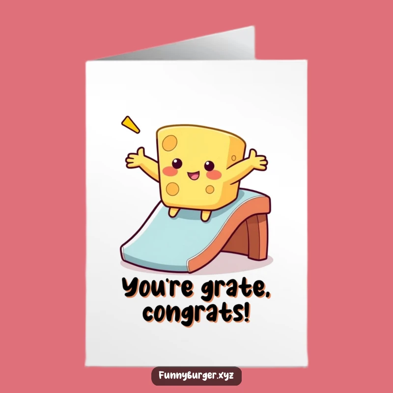 Free Printable Cheesy Slide Congrats Card: Funny Downloadable Gift for Winners