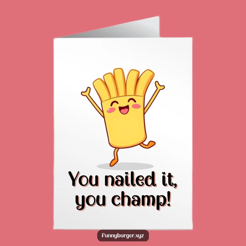 Free Printable Congrats Card: Hopping Fry for Your Winning Moment!