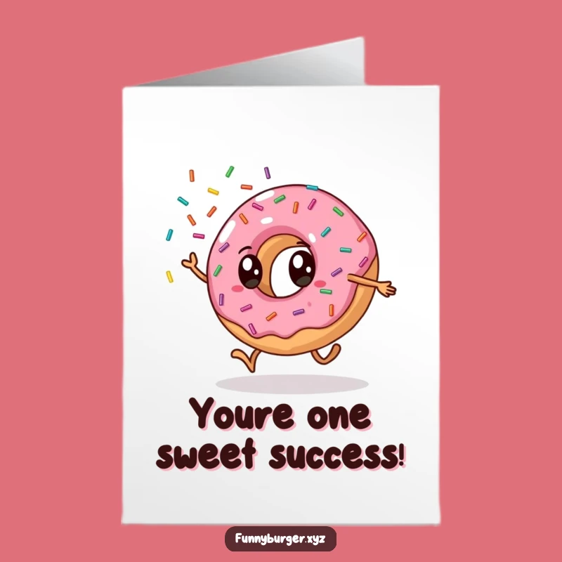 Free Printable Donut Cartwheel Congrats Card: Funny Downloadable Gift for Stars