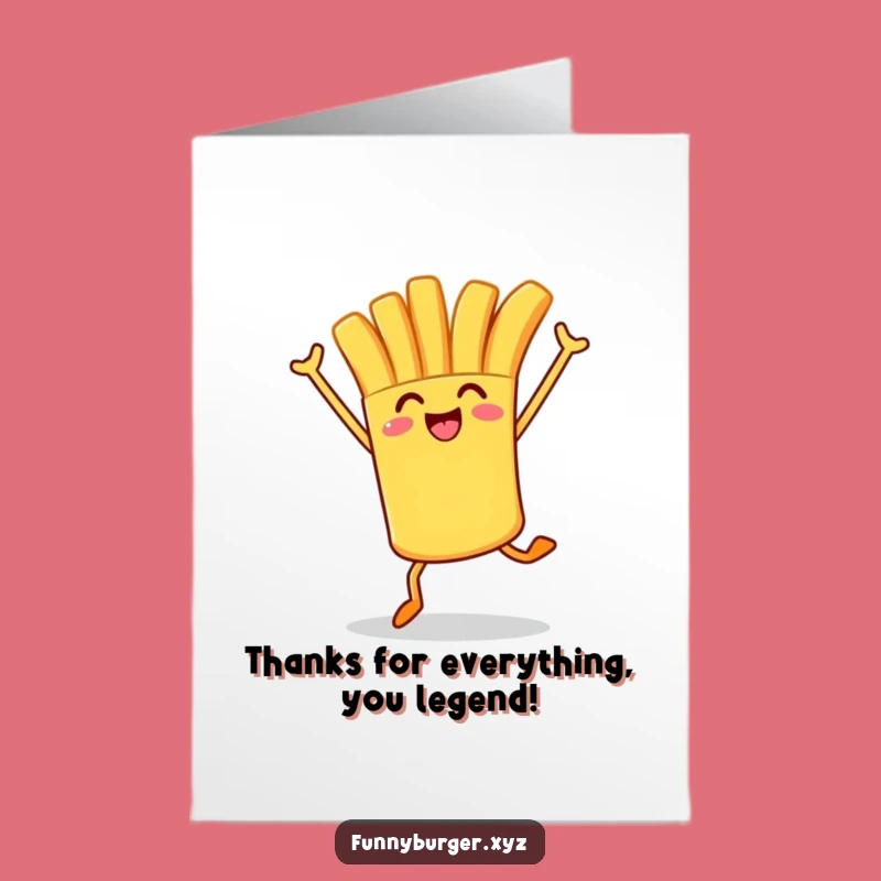 Free Printable Thank You Card: French Fry Hopping His Thanks!