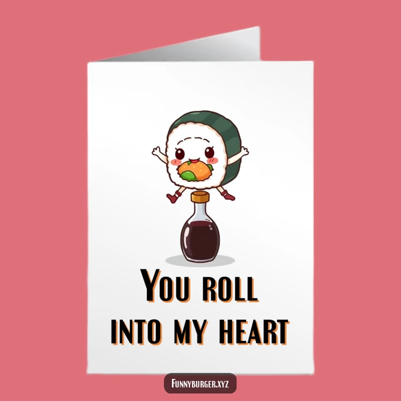 Free Printable Sushi Roll Thank You Card - Funny Downloadable Gesture of Appreciation