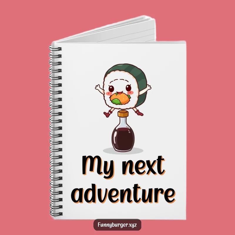 Funny Sushi Leap Notebook - Jot Down Ideas with Playful Foodie Style Gift