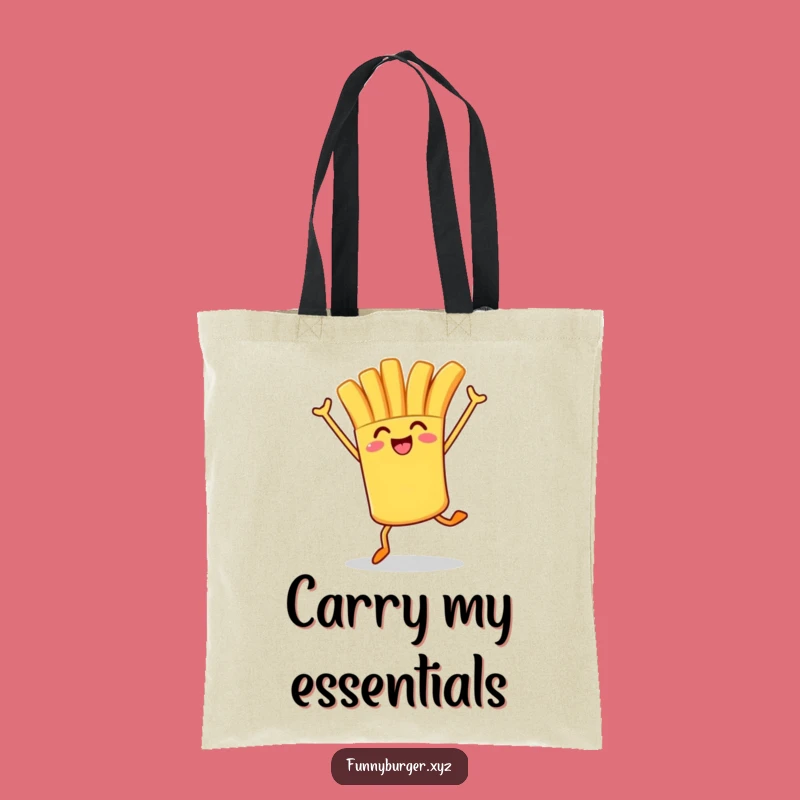 Funny French Fry Tote Bag: Spacious and Humorous Jumping Foodie Carry-All