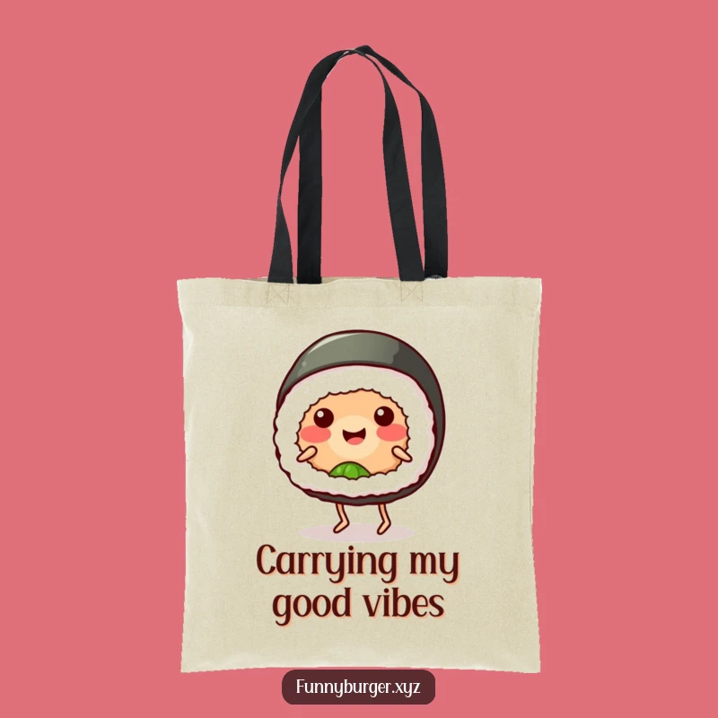 Funny Sushi Roll Dance Tote Bag, Humorous and Practical Gift for Foodies