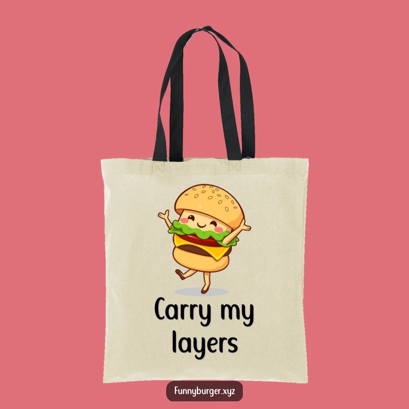 Funny Burger Ballet Tote Bag - Chic and Humorous Foodie Carryall Gift